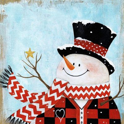 ArtExpert Dapper Snowman Ii by Tava Studios - 16x16 Art Print Poster
