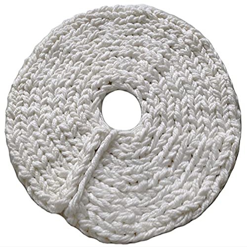 Chunky knit White Christmas Tree Skirt Round Chunky Knit Christmas Tree Skirt for Xmas Holiday different sizes (30 inches)