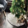 Chunky knit White Christmas Tree Skirt Round Chunky Knit Christmas Tree Skirt for Xmas Holiday different sizes (30 inches) view 2