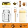 Adabocute 20 Pack Mini Honey Jars with Dipper - Mini Honey Jars for Baby Showers & Wedding Gifts - Gold Lids, Bee Pendants, Jutes and Gift Bags view 2