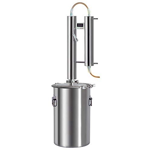 Family Brewing Distiller 304 Stainless Steel Twin Towers cooling coils with Thermometer Brewing Equipment Brewing Brandy Vodka (35L)