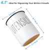 Bivvclaz Kitchen Utensil Holder, 6.7" Utensil Holder for Kitchen Counter, Cooking Utensil Crock with Cork Bottom, Modern Farmhouse Decor, Countertop Utensil Storage Caddy Organizer, White view 2