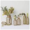 rismart Rustic Glass Bottle Flower Vase with Rope Net Home Decoration Green 16.2 x 8.2 cm view 4