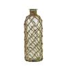 rismart Rustic Glass Bottle Flower Vase with Rope Net Home Decoration Green 20.3 x 6.9 cm view 1
