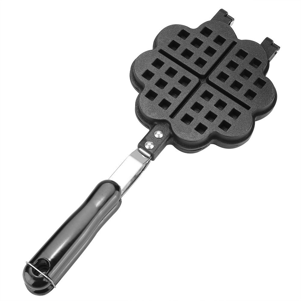 Waffle Baking Mold, Non Stick Waffle Maker Heart Shape Waffle Iron Mold Pan, Aluminum Alloy Waffle Baking Pan