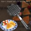 Waffle Baking Mold, Non Stick Waffle Maker Heart Shape Waffle Iron Mold Pan, Aluminum Alloy Waffle Baking Pan view 3
