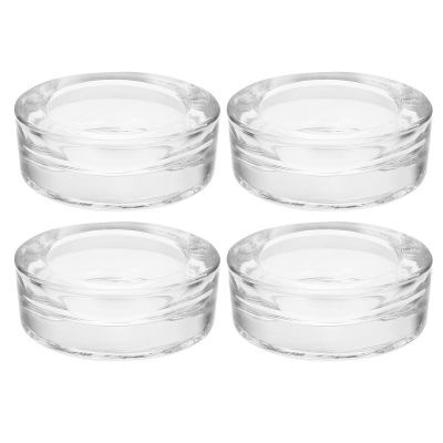 4pcs Round Crystal Candle Holders for Elegant Table Centerpieces Premium Glass Tealight Cups for Wedding Decor Romantic Design for Dining Parties and Special Occasions