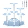 Acrylic Cupcake Stand with Patented 7-Tier Stable Design, Clear Perfume Organizer and Dessert Display Riser, Non-Wobble Tiered Display Stand for Figures, Collections, Vendor Events & Party (Small-Clear) view 1