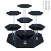 Acrylic Cupcake Stand with Patented 7-Tier Stable Design, Clear Perfume Organizer and Dessert Display Riser, Non-Wobble Tiered Display Stand for Figures, Collections, Vendor Events & Party(Small-Black) view 1