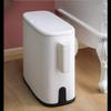 Trash Can Creative Spring Top Cover Type Pop Cover Waste Waste-Basket, Double Layer Stylish Garbage Can with Trash Bag Storage Holder,White Rectangle Plastic with Lid and Inner Bucket, view 2