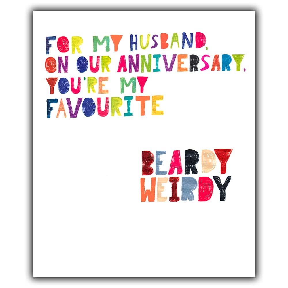 Emotional Rescue HUSBAND ANNIVERSARY, Beardy, Paper Salad. ANNIVERSARY CARD