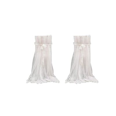FAVOMOTO 2pcs Tulle Chair Cover Fluffy Tutu Skirt Bow Ties for Wedding Shower and White Elegant Mesh Design for Stylish Chair Decoration