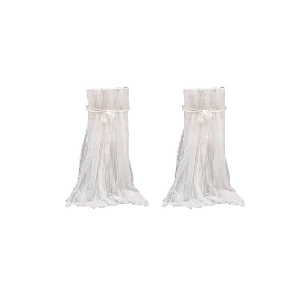 FAVOMOTO 2pcs Tulle Chair Cover Fluffy Tutu Skirt Bow Ties for Wedding Shower and White Elegant Mesh Design for Stylish Chair Decoration