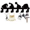GORGECRAFT Christmas Hat Key Holder Cast Iron Wall Hanger Coat Rack Wall Mounted Hat Shaped Decorative with 6 Hooks for Jewelry Keys Hat Backpack Clothes Pet Leash Umbrella Organizer, Black view 1