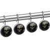 DIYOF Skull, Shower Curtain Hooks Rings,Set of 12 Shower Hooks for Curtain Rustproof Decorative Shower Rings for Bathroom, 3.7x3.7cm1.45x1.45in view 2