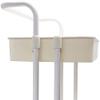 LJYT White Rotating Storage Trolley Kitchen Storage Trolley with Wheels and 3 Suspension Cups Metal Utility Storage Trolley White Height Adjustable (Size : 3f) view 1
