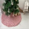 Pink Christmas Tree Skirt Round for Mini Small Large Xmas Tree Decoration Chunky Knit different sizes (56 inches) view 2