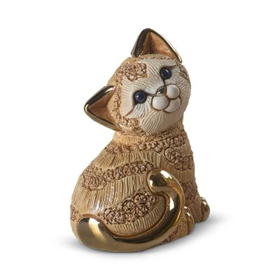 De Rosa Handmade Sculpted Ceramic Ginger Kitten Figurine Family Collection