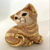 De Rosa Handmade Sculpted Ceramic Ginger Kitten Figurine Family Collection view 3