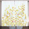 Ambesonne Daffodil Curtains, Botanical Blooming Spring Field Gardening Theme with Color Splatters, Living Room Bedroom Window Drapes 2 Panel Set, 108" X 63", Yellow Orange Pale Blue view 1