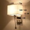 Indoor Wall Lamp LED Bedside Reading Wall Light Fixture, Modern Square Wall Sconces with 1x E27 Socket, Living Room Wall Lights, Corridor Wall Lamp with Switches, for Home and Hotel view 4