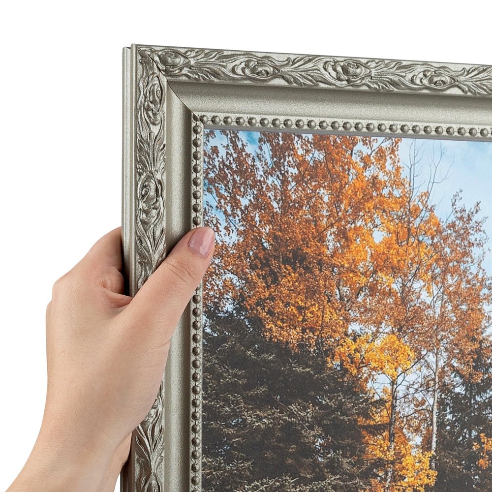 ArtToFrames 12x24 Frame, Wood Picture Frame 12 x 24 Inch Poster Frame | Classic Silver | Custom Poster Frame with Economy Acrylic & Backing | Elegant Decor for Photos Diplomas Art or Puzzles