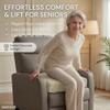 COMFORTANZA Medium-Soft 20x20x5 Memory Foam Recliner Chair Seat Cushion for Long Sitting - Armchair Pad with Washable Velvety Cover with Waterproof Layer & Non-Slip Base for Seniors & Elderly - Cream view 2