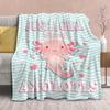 Axolotl Blanket Gift for Girls Kids Lightweight Throws-Just A Girl Who Loves Axolotls Plush Cute Animals Fish Decor Kids Quilt Kawaii Soft Flannel Blankets for Couch Bed Chair-120 x90 Oversize King view 1