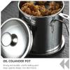 304 Stainless Steel Oil Strainer Pot Easy Handle Design Oil Storage Can Mesh Grease Strainer Can view 2