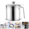 304 Stainless Steel Oil Strainer Pot Easy Handle Design Oil Storage Can Mesh Grease Strainer Can view 4