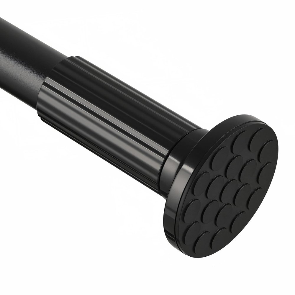 ZOCONE Tension Curtain Rod 51-168 In (4.25-14 Ft), Extra Long Outdoor Curtain Rod No Drilling for Patio Window, Adjustable Shower Curtain Rod for Bathroom, Tension Rod Diameter 1.26In Never Rust,Black