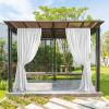 ZOCONE Tension Curtain Rod 51-168 In (4.25-14 Ft), Extra Long Outdoor Curtain Rod No Drilling for Patio Window, Adjustable Shower Curtain Rod for Bathroom, Tension Rod Diameter 1.26In Never Rust,Black view 2