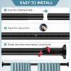 ZOCONE Tension Curtain Rod 51-168 In (4.25-14 Ft), Extra Long Outdoor Curtain Rod No Drilling for Patio Window, Adjustable Shower Curtain Rod for Bathroom, Tension Rod Diameter 1.26In Never Rust,Black view 3