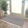 LEEVAN Black and White Striped Rug Doormat 2x3 Washable Front Porch Rug Farmhouse Layered Door Mats Outdoor Cotton Hand Woven Throw Carpet for Entryway/Front Steps/Bathroom/Home Entrance view 2