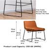 Dining Chair | Full Backed White Metal Bar Stools, Widen Linen Seat with Footrest & Back, Bar Pub Dining Room Kitchen Home Max. Load 440Lb view 2