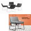 Dining Chair | Full Backed White Metal Bar Stools, Widen Linen Seat with Footrest & Back, Bar Pub Dining Room Kitchen Home Max. Load 440Lb view 3