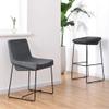 Dining Chair | Full Backed White Metal Bar Stools, Widen Linen Seat with Footrest & Back, Bar Pub Dining Room Kitchen Home Max. Load 440Lb view 4