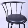Back Black Metal Barstool with PU Swivel Seat, Kitchen Counter Stool, Adjustable Round Barstool Bar Chairs, Bar Height Swivel Stool, 29-Inch, 2-Pack view 2