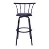 Back Black Metal Barstool with PU Swivel Seat, Kitchen Counter Stool, Adjustable Round Barstool Bar Chairs, Bar Height Swivel Stool, 29-Inch, 2-Pack view 4