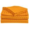 Unique Beddings Italian Finish 1500-TC Combed Cotton 4-PCs Sheet Set Fits Mattress 16-20'' Deep Pocket (Grand King Size) Hotel Feel Bed Sheets for Bed (Stripe, Orange) view 1