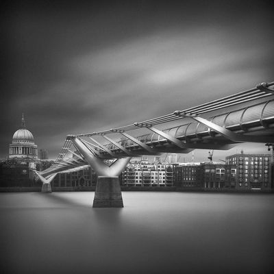 ArtExpert Millennium Bridge By Ahmed Thabet - 16x16 Art Print Poster