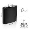 20 Pieces Stainless Steel Hip Flask 8 oz Matte Black Flask Set Leak Proof Liquor Drinking Metal with 20 Pieces Funnel for Men Women Wedding Party Group Camping Supply view 2