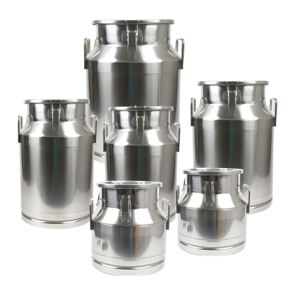 40L/10.56 Gallon Stainless Steel Milk Can Milk Jug Milk Bucket Milk Transport Cans Wine Pail Bucket Liquid Container Storage Bottle with Strong Silicone Sealed Lid (40L/10.56 Gallon)