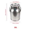 40L/10.56 Gallon Stainless Steel Milk Can Milk Jug Milk Bucket Milk Transport Cans Wine Pail Bucket Liquid Container Storage Bottle with Strong Silicone Sealed Lid (40L/10.56 Gallon) view 4