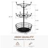 ASTLIHO 360 Rotating Coffee Mug Holder - Metal 3 Tier Mug Tree Rack Cup Holder for Countertop with 10 Hooks, Coffee Pods Holder for Bar Organizer Kitchen Counter - Black view 3
