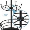ASTLIHO 360 Rotating Coffee Mug Holder - Metal 3 Tier Mug Tree Rack Cup Holder for Countertop with 10 Hooks, Coffee Pods Holder for Bar Organizer Kitchen Counter - Black view 4