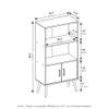 Furinno Claude Mid Century Style Accent Wooden Leg Bookcase Cabinet with Storage Organizer Shelves, Espresso view 3