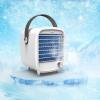 Mini Personal Air Conditioner Fan USB Portable Air Cooler with Blue LED night light 9in Stepless speed Evaporative Cooler for Home Office Bedroom view 1