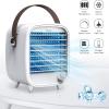 Mini Personal Air Conditioner Fan USB Portable Air Cooler with Blue LED night light 9in Stepless speed Evaporative Cooler for Home Office Bedroom view 2