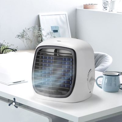 JUBANGLIAN Portable Personal Air Cooler, 2 in 1 USB 280ml Stepless Adjustment Evaporative Cooler for Office Home 35db Quiet Mini Air Conditioner Fan (White,2117.518cm)